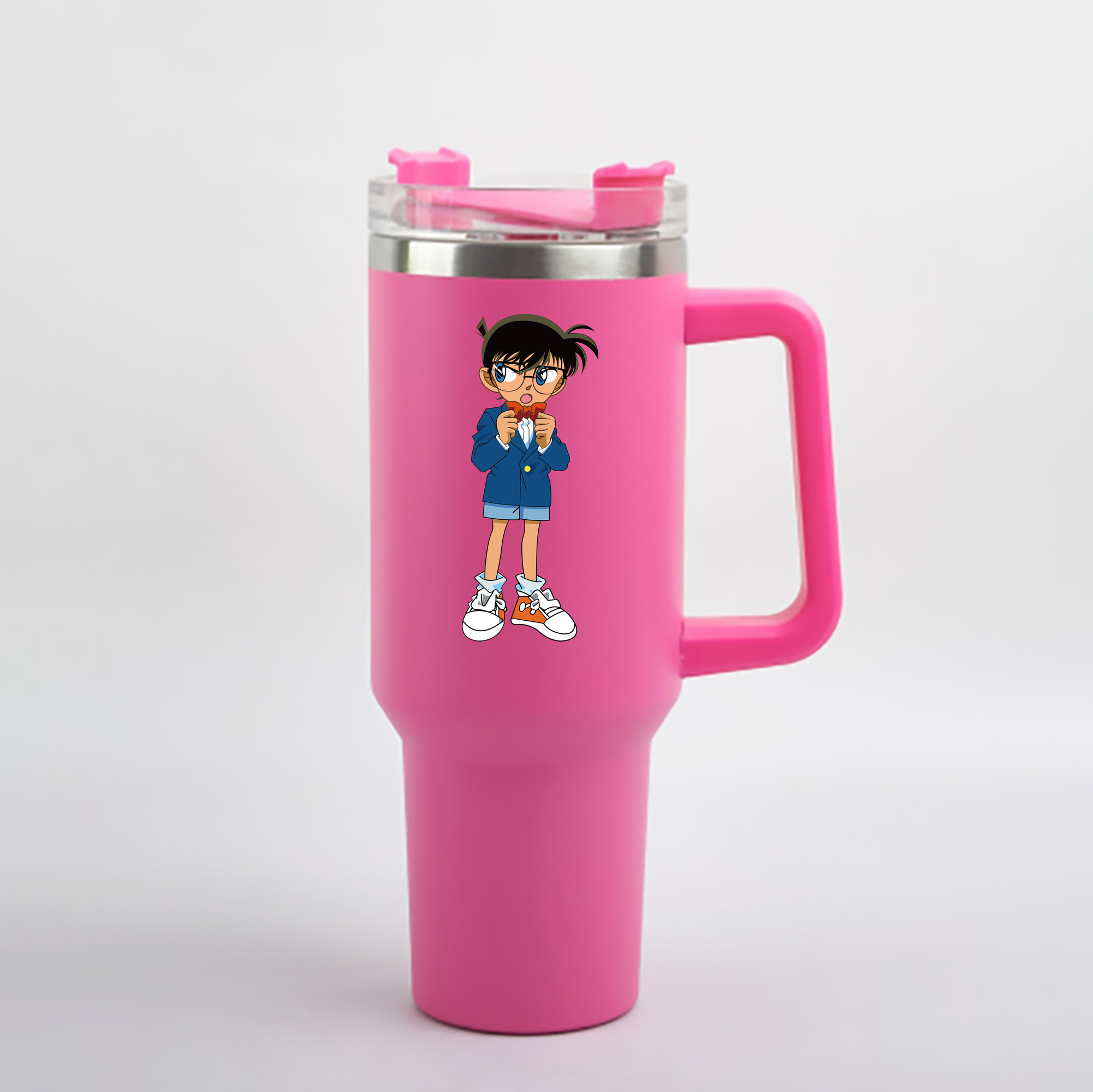 （画像用） 名探偵コナン 江戸川 コナン Detective Conan Conan Edogawa 1200mL車用タンブラー - クリスタルステッカー（プラスチックストロー付き）